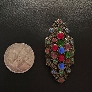 Vintage Multi-Color Gemstone Brooch